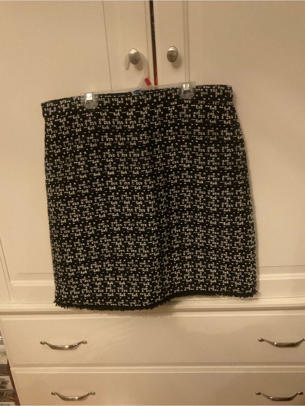 Ann Taylor Black and Cream Tweed Mini Skirt